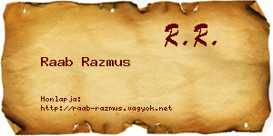 Raab Razmus névjegykártya